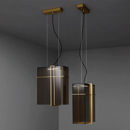 Modern Italian design glass LED pendant light - vue 3 sur 11
