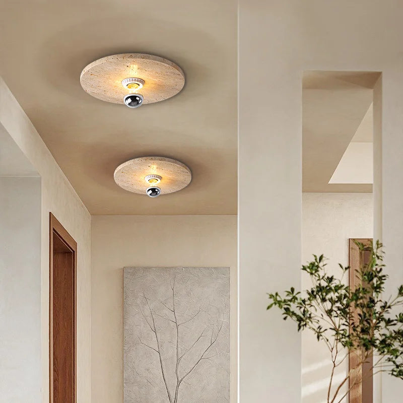 applique murale rétro en pierre naturelle design scandinave à led - vue 3 sur 8