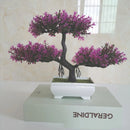 Potted artificial bonsai plant for indoor decor and events