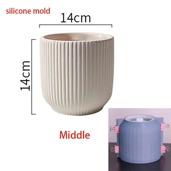Creative cement flowerpot silicone mould - vue 13 sur 14