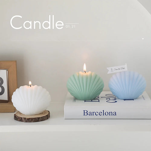 decorative natural soy wax seashell scented candles - vue 3 sur 12