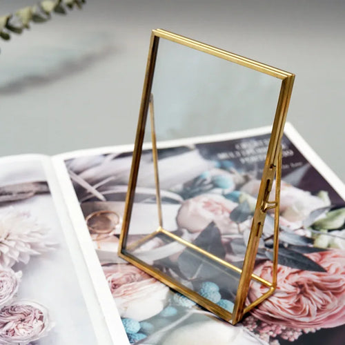 Antique style transparent glass photo frame for home decor - vue 2 sur 6