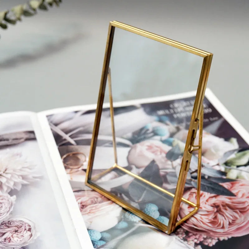 Antique style transparent glass photo frame for home decor