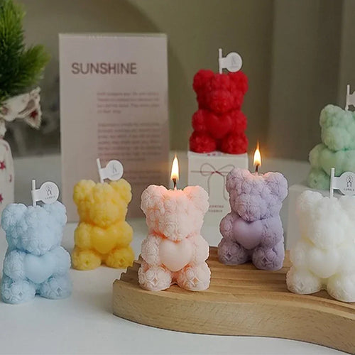 scented soy wax bear candle for relaxation - vue 2 sur 13