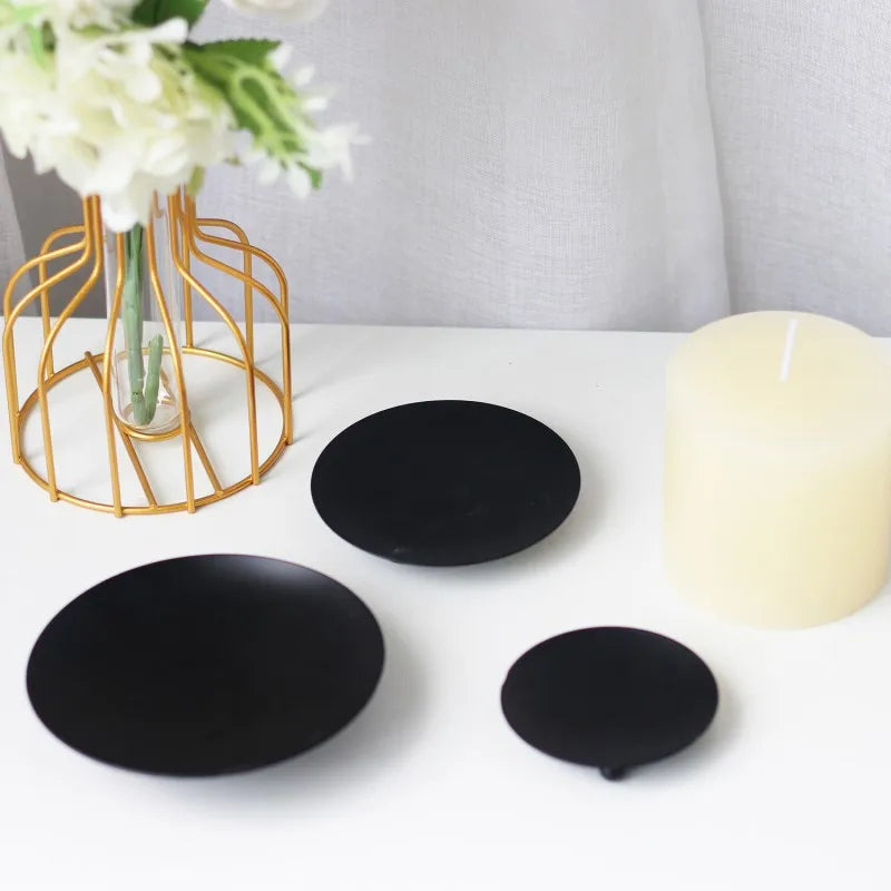 Decorative iron candle holder for wax candles