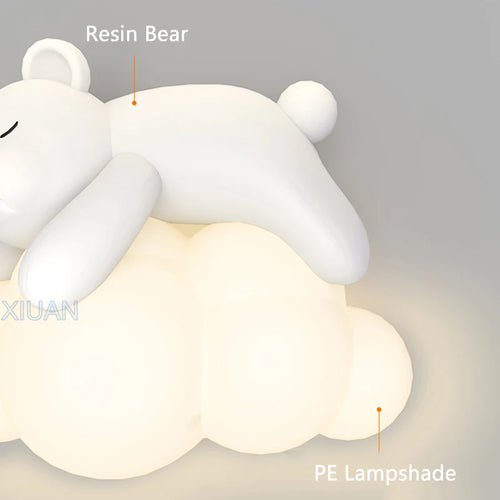 Polar bear and bunny wall light for children's room - vue 7 sur 10