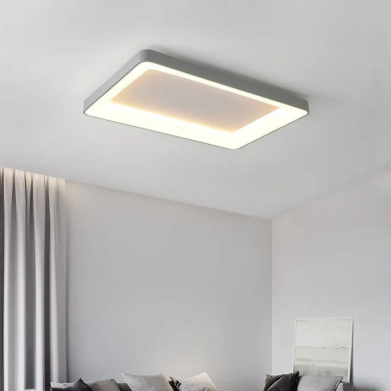 Simple rectangular LED ceiling light for modern interiors