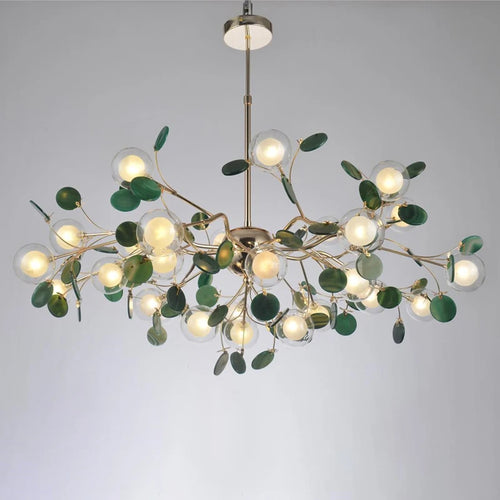 Nordic LED bubble firefly chandelier with natural agate effect - vue 2 sur 10