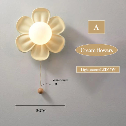 Flower wall light for modern princess bedroom - vue 9 sur 14