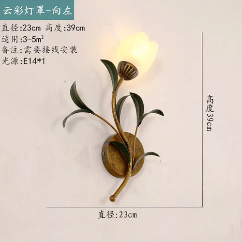 Antique iron wall light American retro style for hotel projects