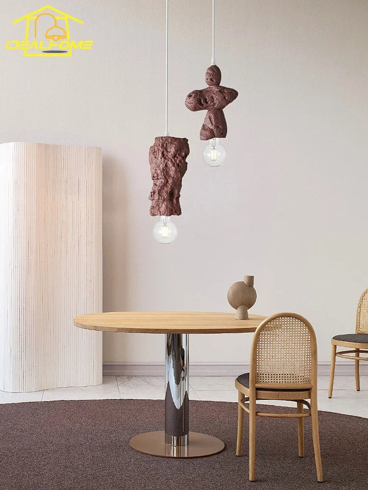 Wabi-sabi resin pendant light decorative indoor fixture