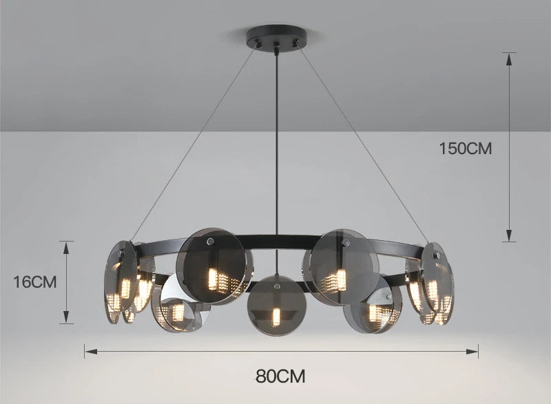 Modern black glass pendant light