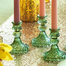 Crystal glass candle holders for festive table decorations