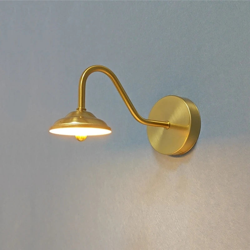 Modern curved gold wall light with LED switch nordic decor