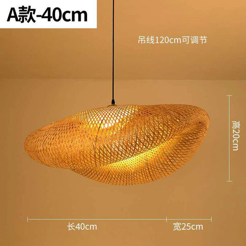 Handmade Chinese style bamboo chandelier with vintage pastoral weaving - vue 17 sur 30