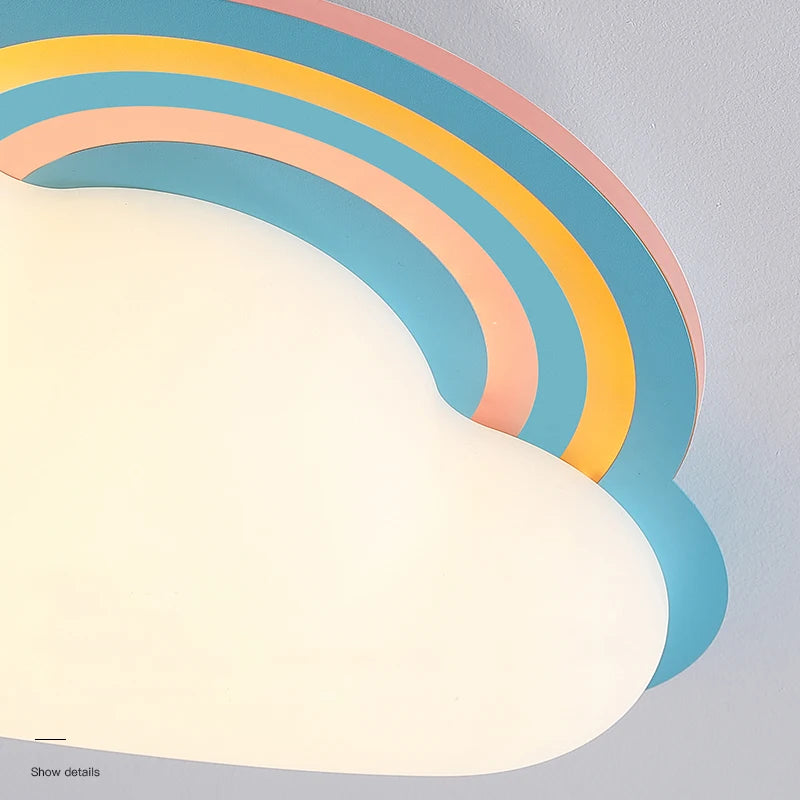 Rainbow cloud ceiling light for children's bedroom creative decor - vue 5 sur 7