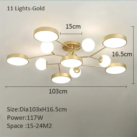 Creative LED chandelier for modern interior lighting - vue 11 sur 18