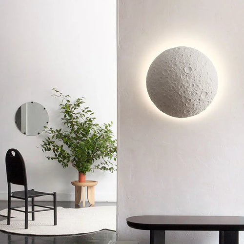 Creative LED moon wall light for villa - vue 5 sur 6
