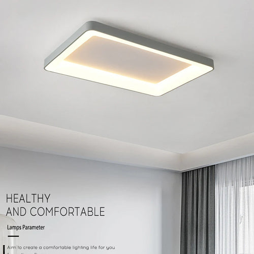 Simple rectangular LED ceiling light for modern interiors - vue 6 sur 10