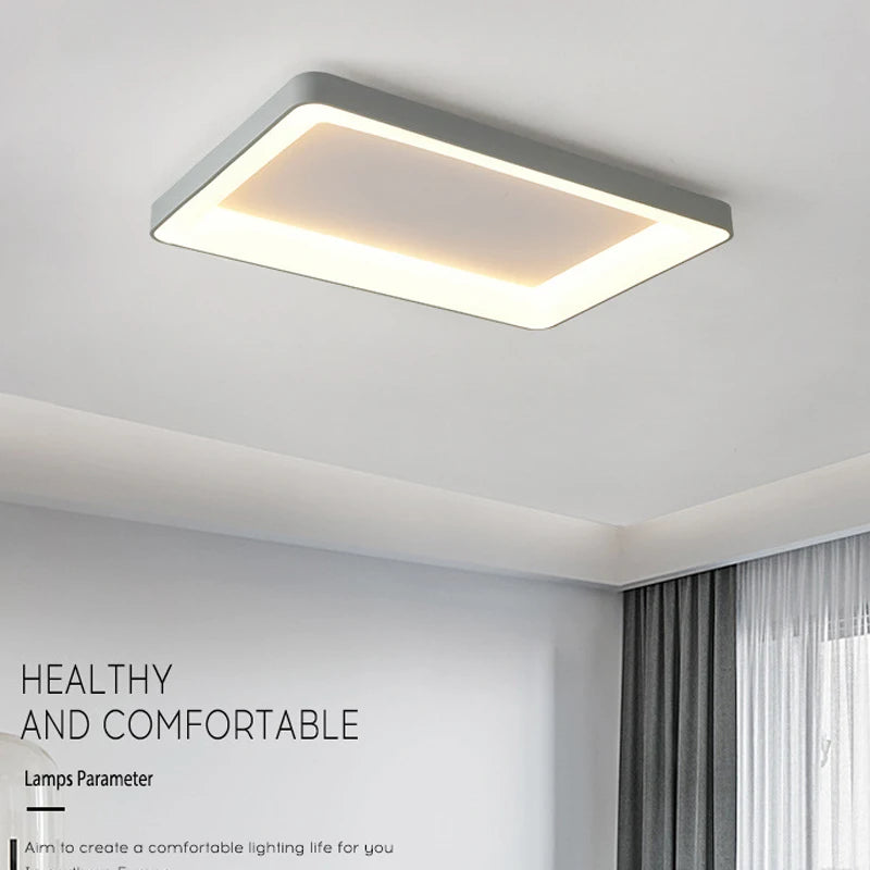 Simple rectangular LED ceiling light for modern interiors - vue 6 sur 10