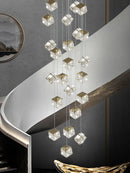 Modern square crystal chandelier for designer lighting