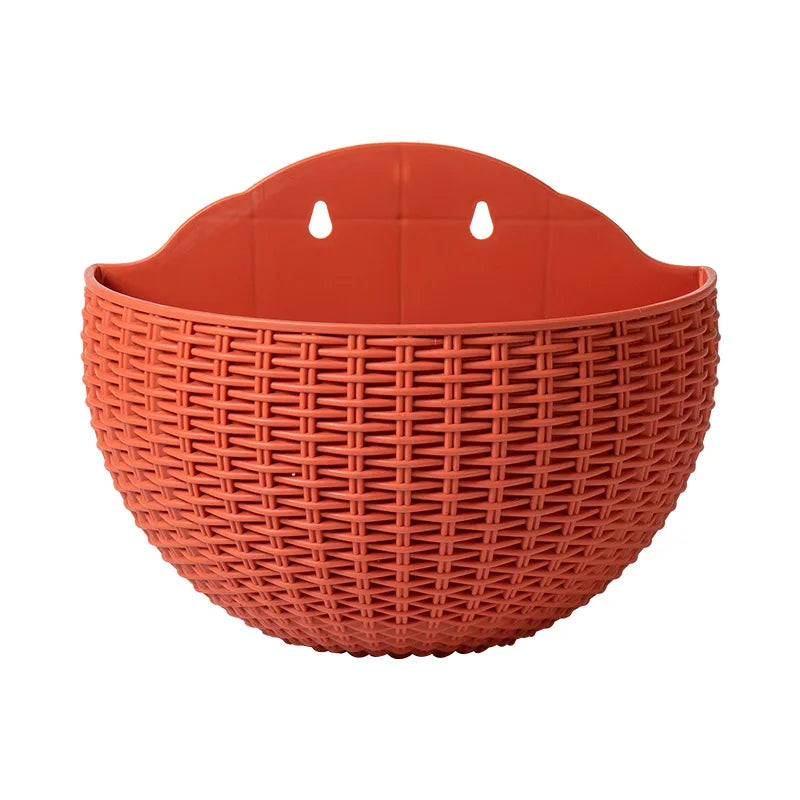 European Wall Mounted Hydroponic Plant Pot, Semi-Circular, Hanging Flower Basket, Balcony, Lazy Wall Mounted, No Drilling, Decor - vue 16 sur 16