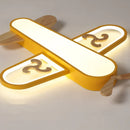 Minimalist wooden LED airplane ceiling light for children