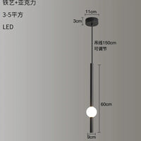 Long bar LED chandelier pendant light