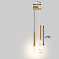 Modern art gold LED pendant light with long cable