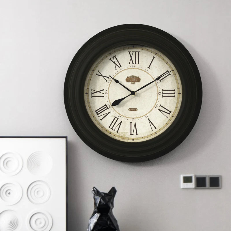 retro industrial style wall clock for home decor - vue 3 sur 8