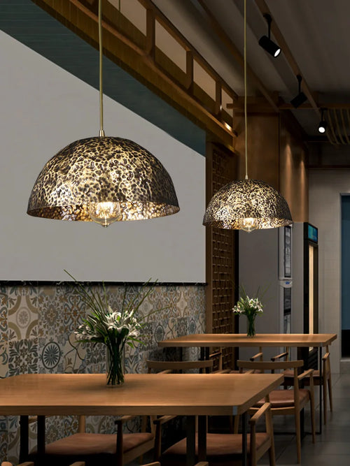 Chinese decorative copper chandelier for a zen atmosphere - vue 4 sur 14