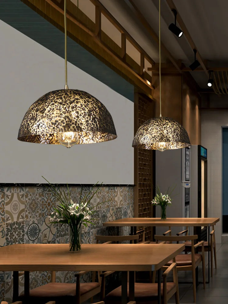 Chinese decorative copper chandelier for a zen atmosphere - vue 3 sur 14