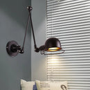 Retractable wall light swing arm with switch loft
