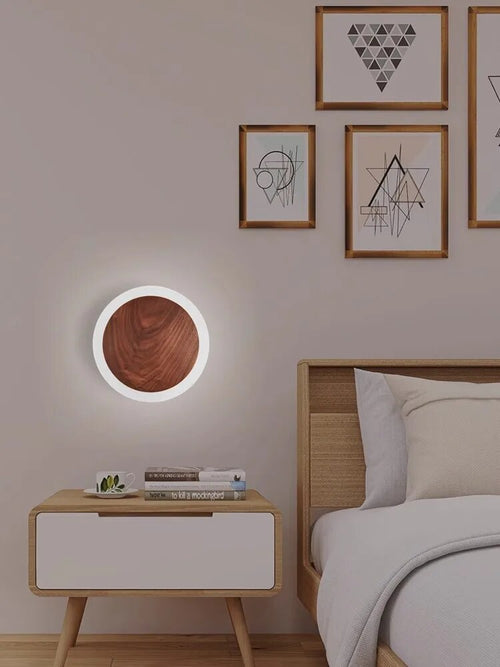 Nordic walnut LED wall light - vue 5 sur 8