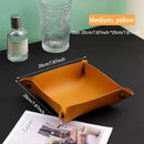 Leather storage box for keys and cosmetics