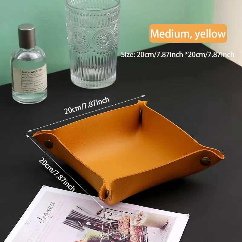 Leather storage box for keys and cosmetics - vue 12 sur 17