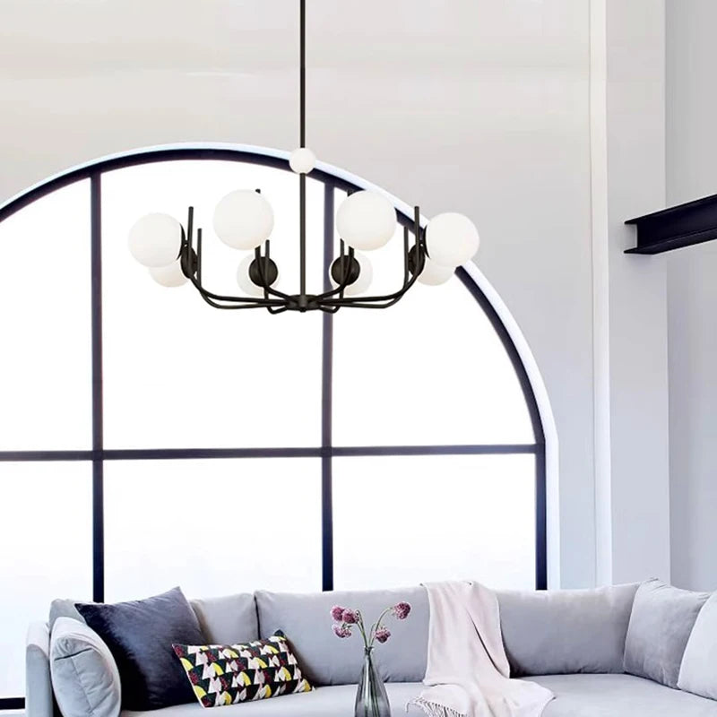 Modern LED pendant chandelier for indoor lighting - vue 6 sur 6