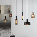 Concrete and iron pendant light