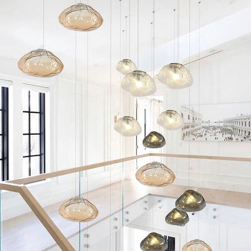 Modern pendant light for duplex stairs and restaurant - vue 3 sur 9
