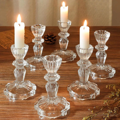 Decorative glass candle holder for weddings and offices - vue 3 sur 6