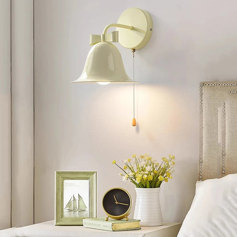 Horn-shaped wall light with LED switch