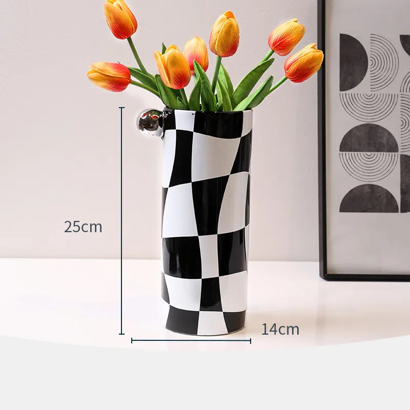 decorative geometric ceramic vase for nordic table