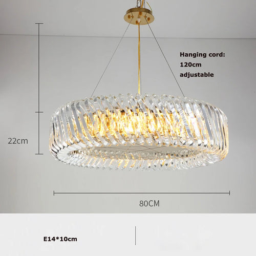 plafonnier led rond artistique à intensité variable en cristal - vue 14 sur 16