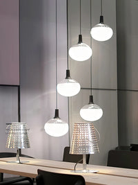 Minimalist LED ceiling light in matte white glass with modern elegant design