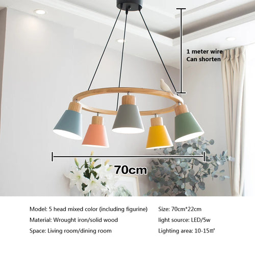 Macaron modern Nordic pendant lamp - vue 18 sur 18