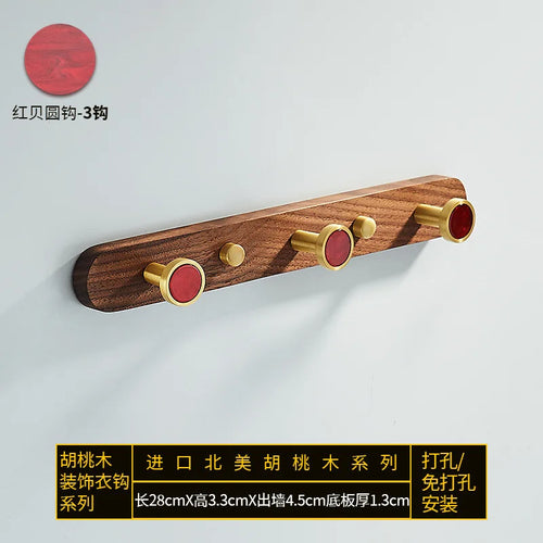 creative walnut wood hook for wall organization - vue 26 sur 26