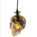 American loft retro LED skull wine bottle pendant light