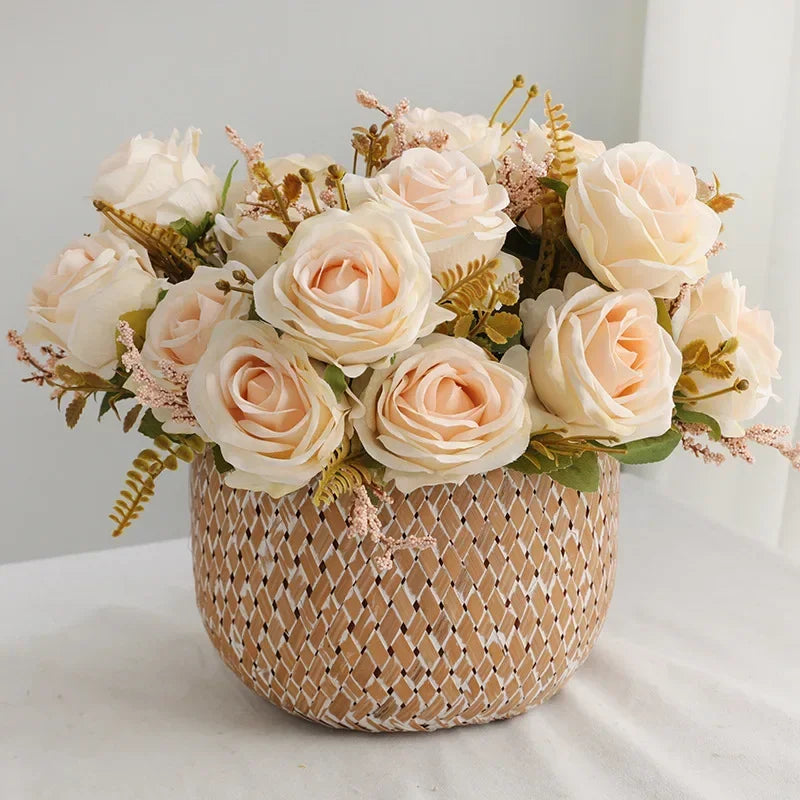 Artificial rose bouquet for garden decoration
