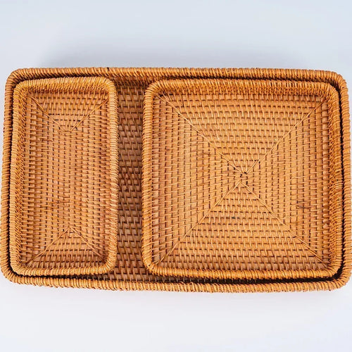 woven rattan basket for storage and craft decoration - vue 6 sur 9