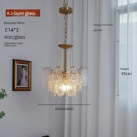 Modern clear glass French style luxury pendant light